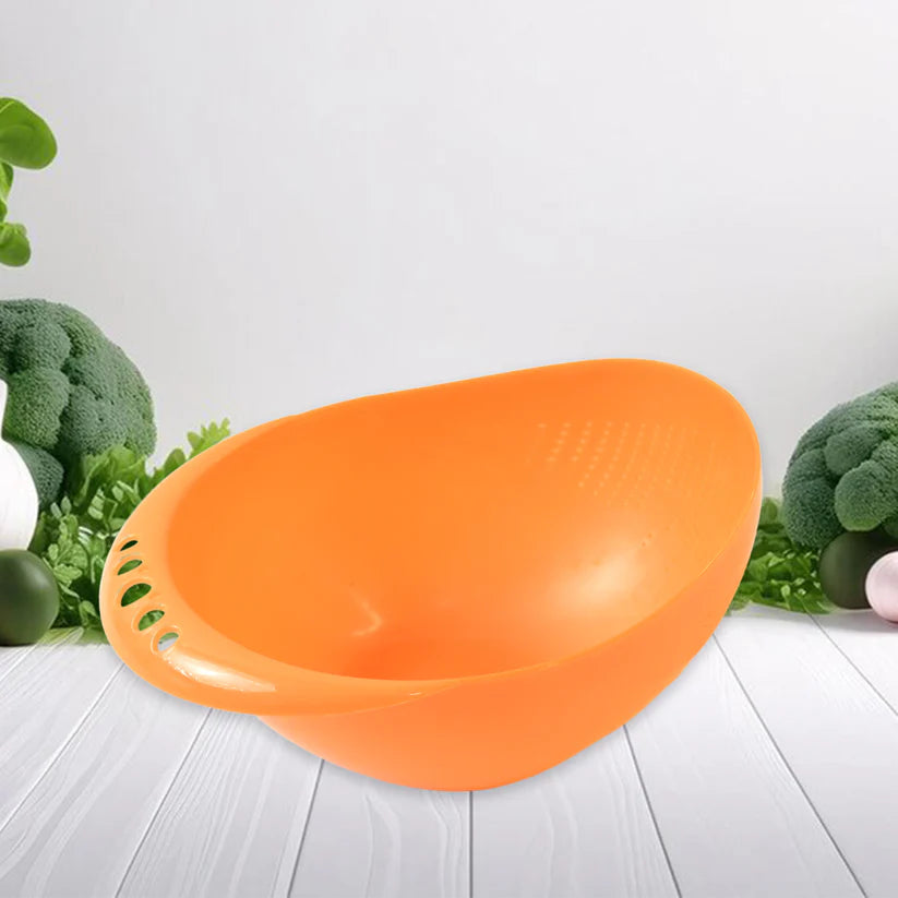 0081 Virgin Rice Bowl Durable Plastic Strainer Water Strainer Vegetable Fruits Washing Bowl