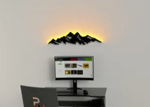 "Luminous Peaks" – LED Backlit Mountain Wall Art