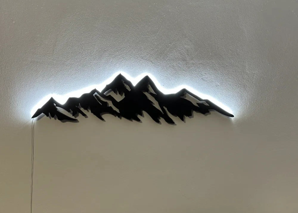 "Luminous Peaks" – LED Backlit Mountain Wall Art