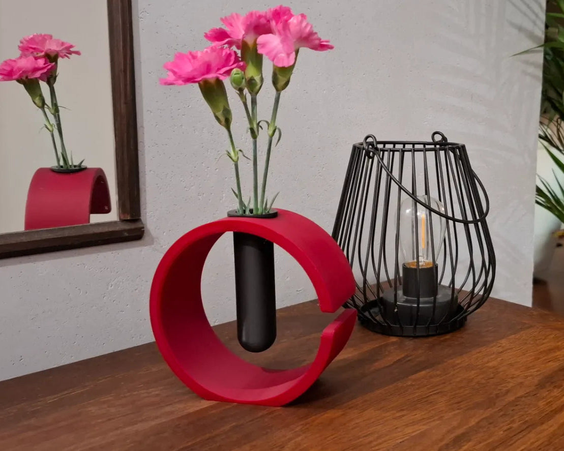 Crimson Curl Vase