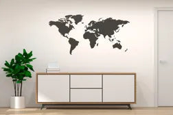World GeoSculpt 3D Wall Map – Premium Black Edition