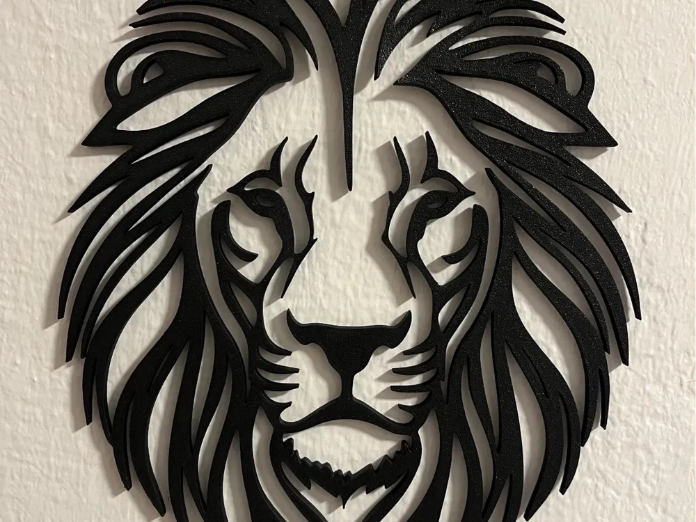 Regal Roar – 3D Printed Lion Wall Art