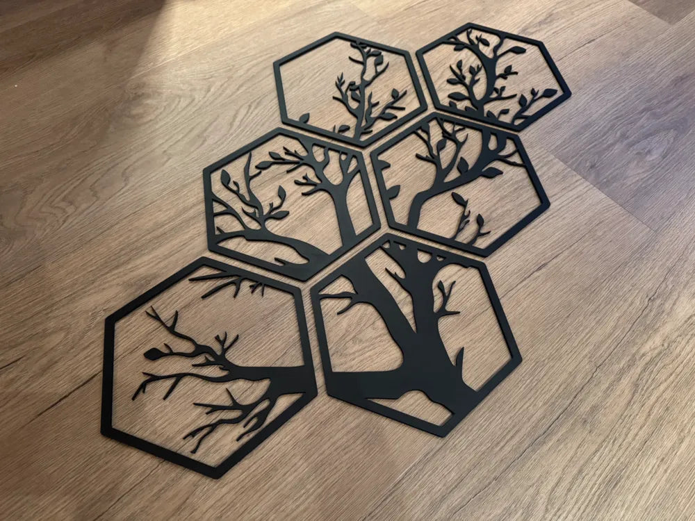 “GeoGrowth” – Hexagonal Tree Wall Art