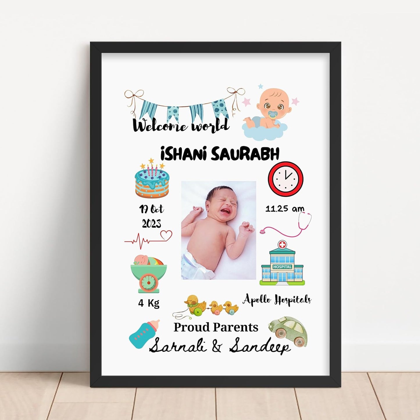 Welcome to World β Personalized Newborn Memory Frame