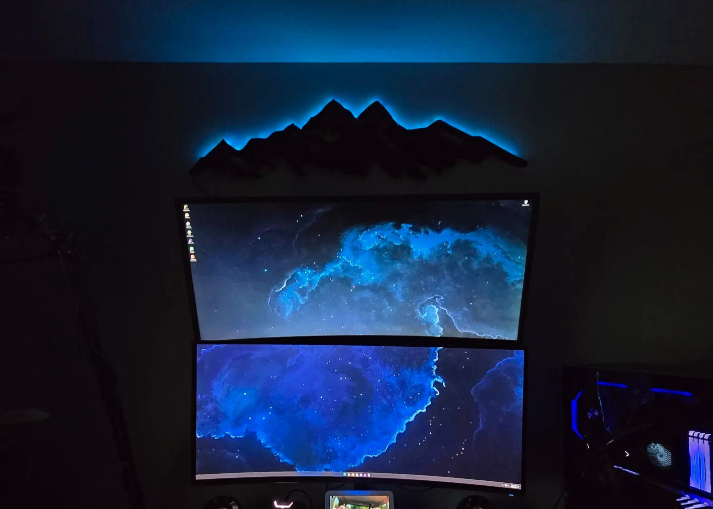 "Luminous Peaks" – LED Backlit Mountain Wall Art