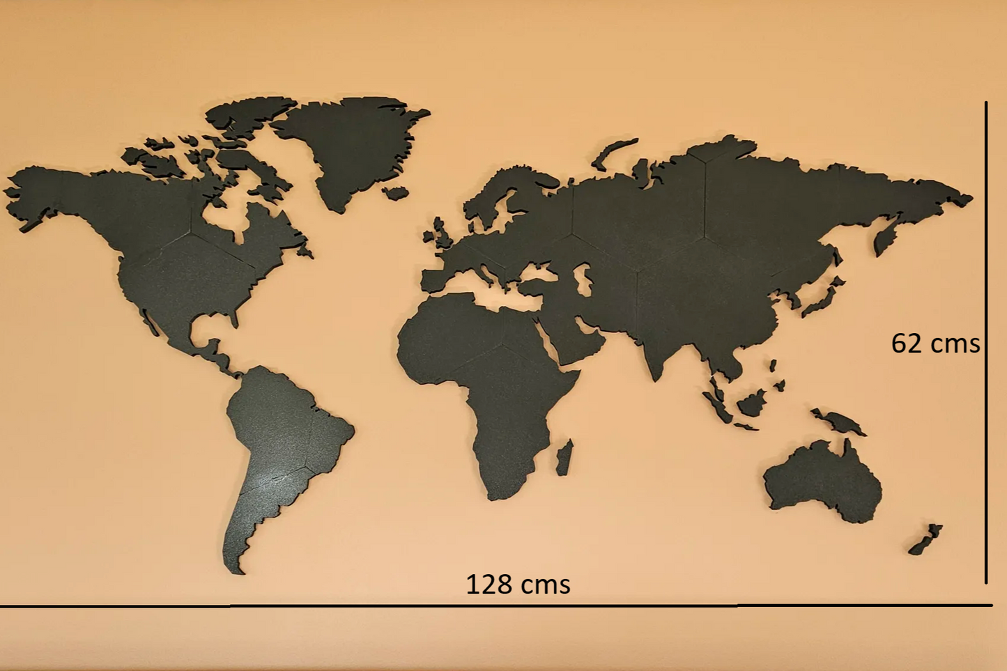 World GeoSculpt 3D Wall Map – Premium Black Edition