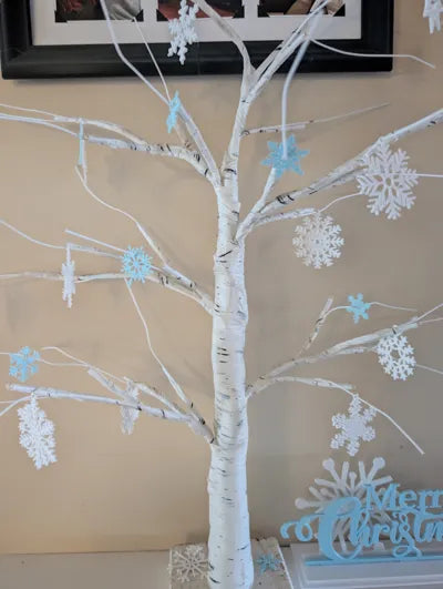 Snowflake Christmas Tree Ornaments (Set of 17) – Elegant 3D-Printed Decor