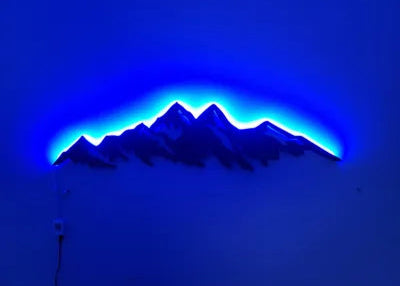 "Luminous Peaks" – LED Backlit Mountain Wall Art