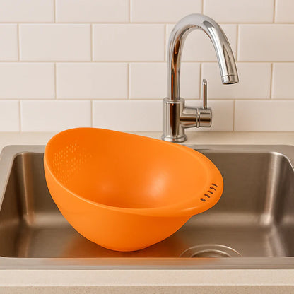 0081 Virgin Rice Bowl Durable Plastic Strainer Water Strainer  Vegetable  Fruits Washing Bowl