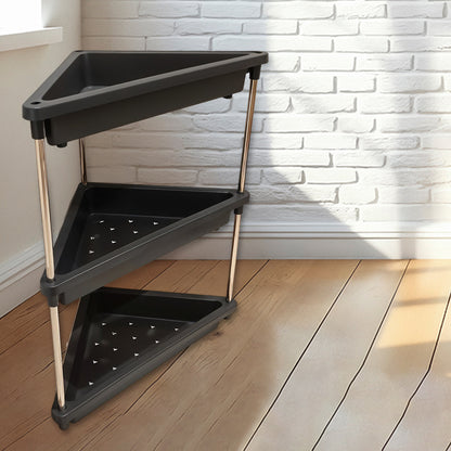 3-layer Multipurpose Plastic Corner Storage Rack