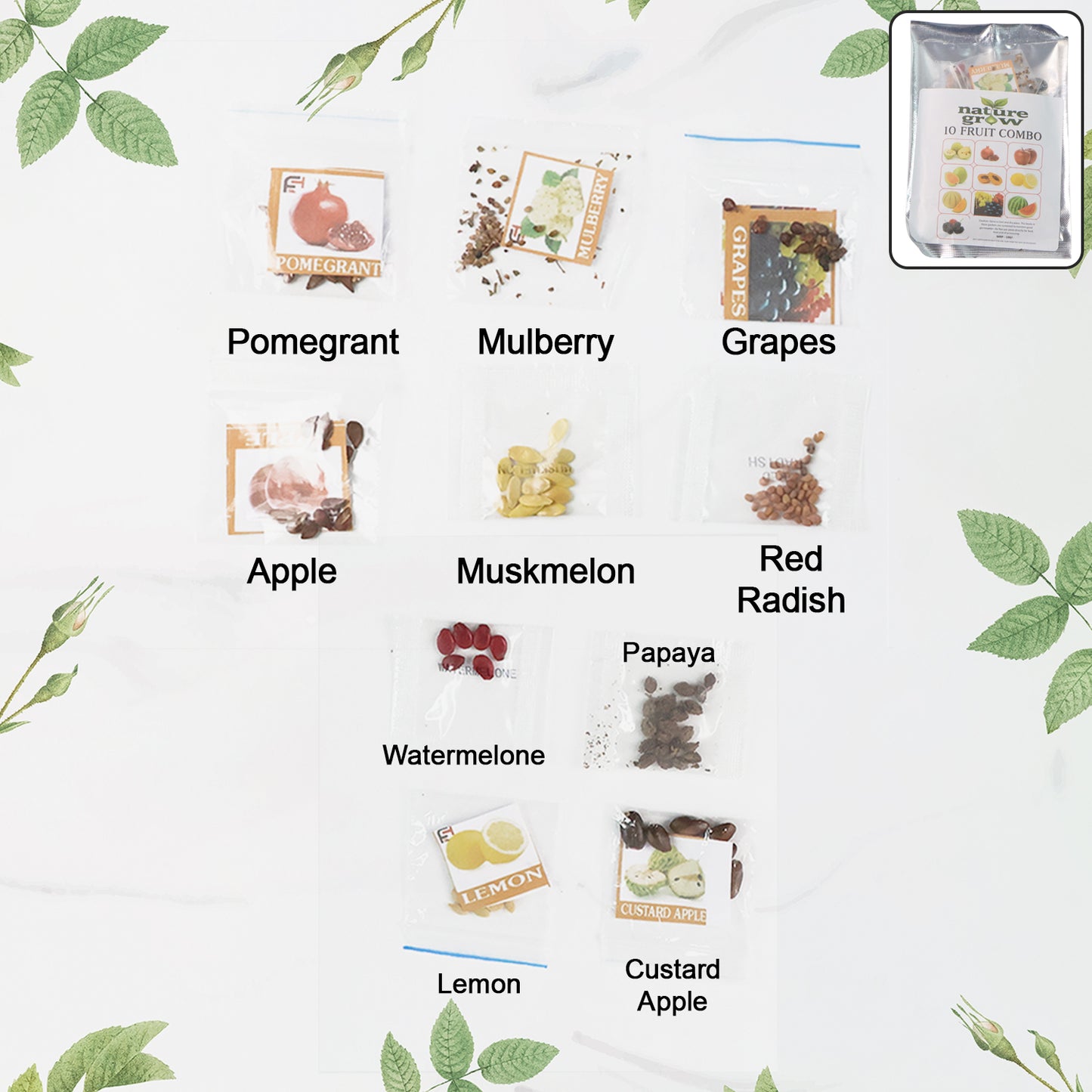 Fruit Seeds Combo Pack - (10 Pc  Set)