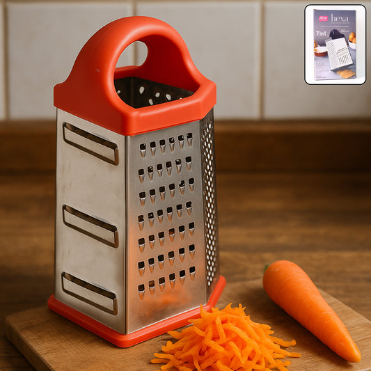 7-in-1 Heavy Duty Stainless Steel Box Grater With Ergonomic Handle (1 Pc)