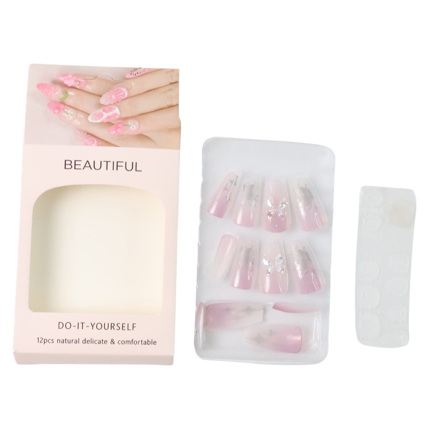 Artificial False Nail Set With Mix Design - (1 Set)