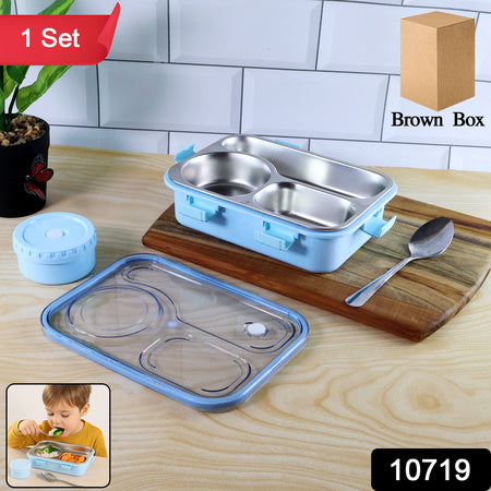 Premium Stainless Steel Compartment Lunch Box 1 Set