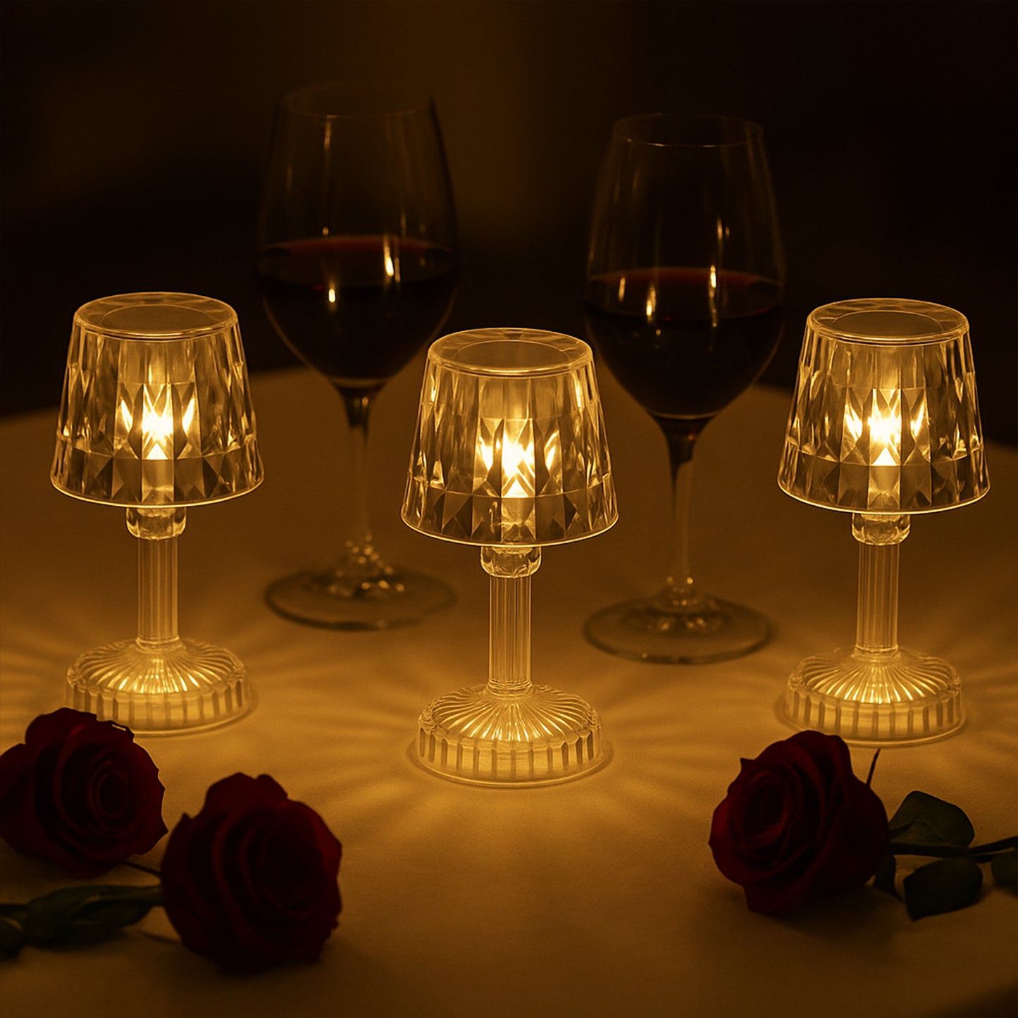 Battery Operated Decorative Led Mini Table Lamp (3 Pc  Set)