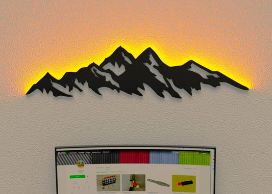 "Luminous Peaks" – LED Backlit Mountain Wall Art