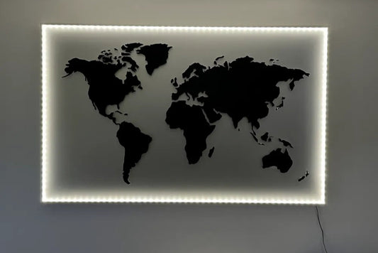 World GeoSculpt 3D Wall Map – Premium Black Edition