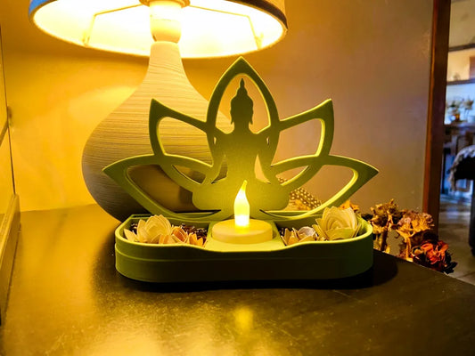 SereniGlow Buddha Tealight Holder