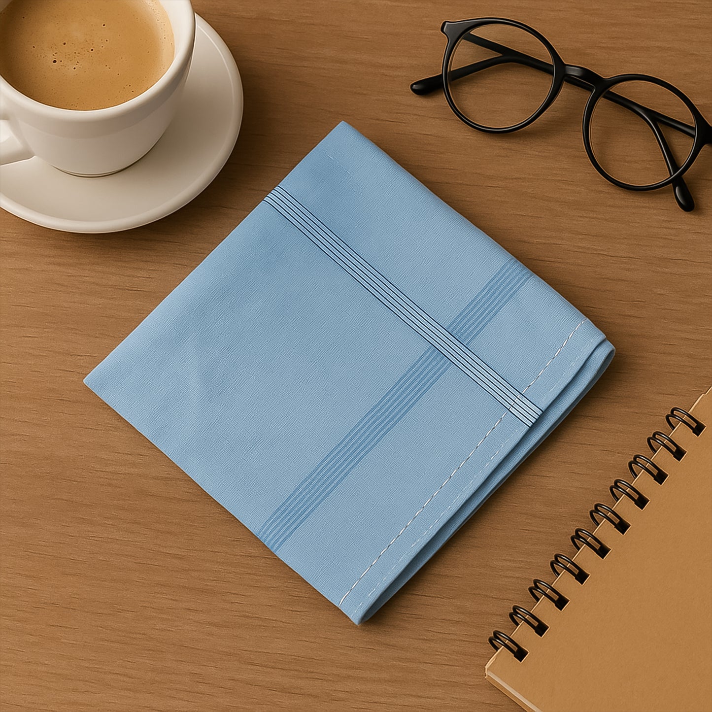 Premium Quality Soft Cotton Mens Handkerchief (40x40 Cm  1 Pc)