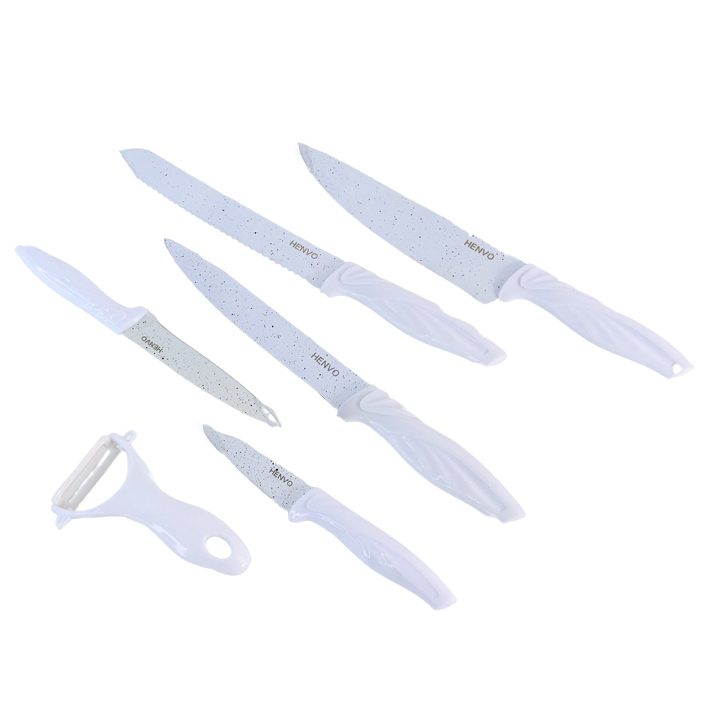 Marble Coated Stainless Steel Kitchen Knife Set (6 Pc)