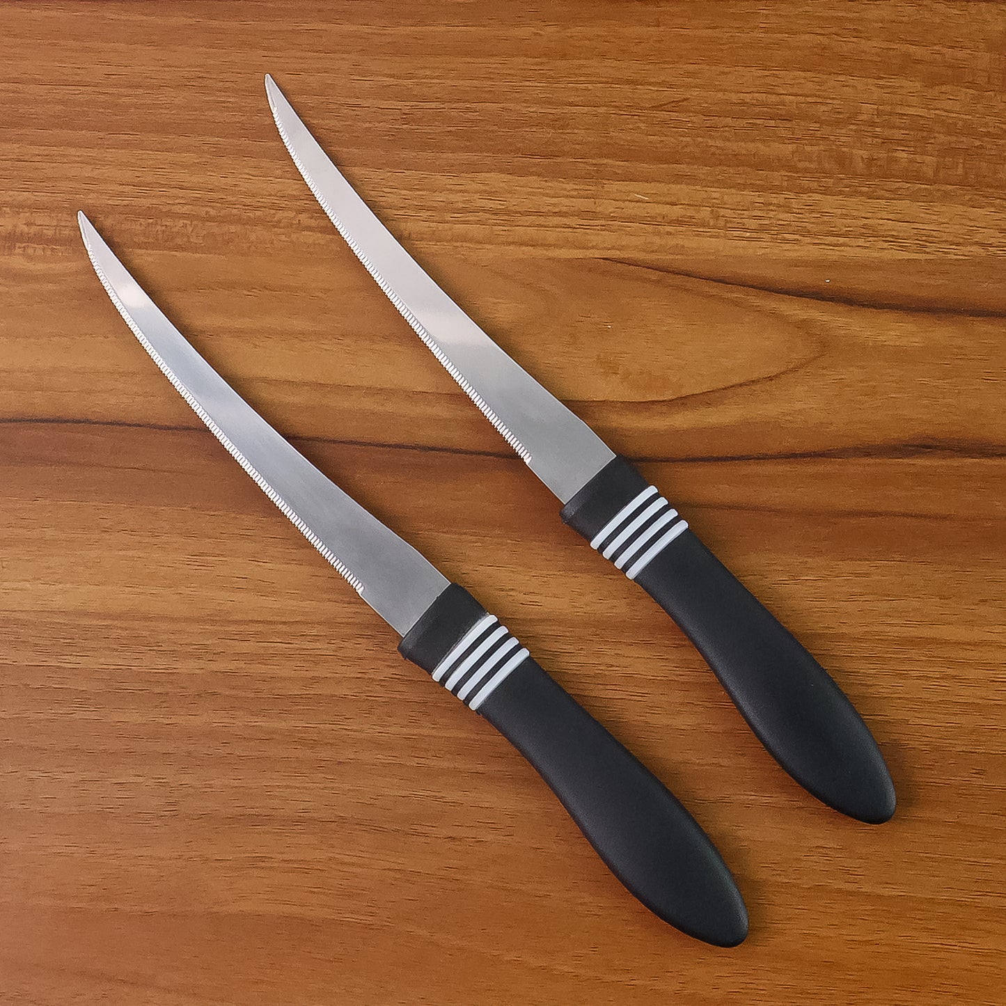 Premium Curved Serrated Stainless Steel Kitchen Knife Set (Mix Color  2 Pc)