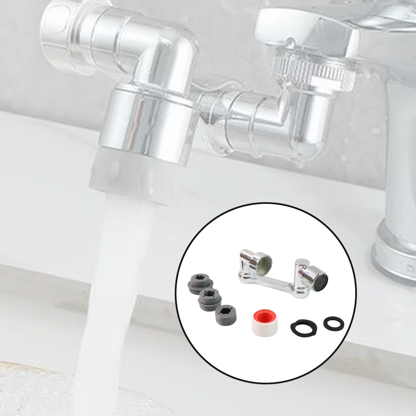 Universal Rotating Faucet Splash Head - (Set)