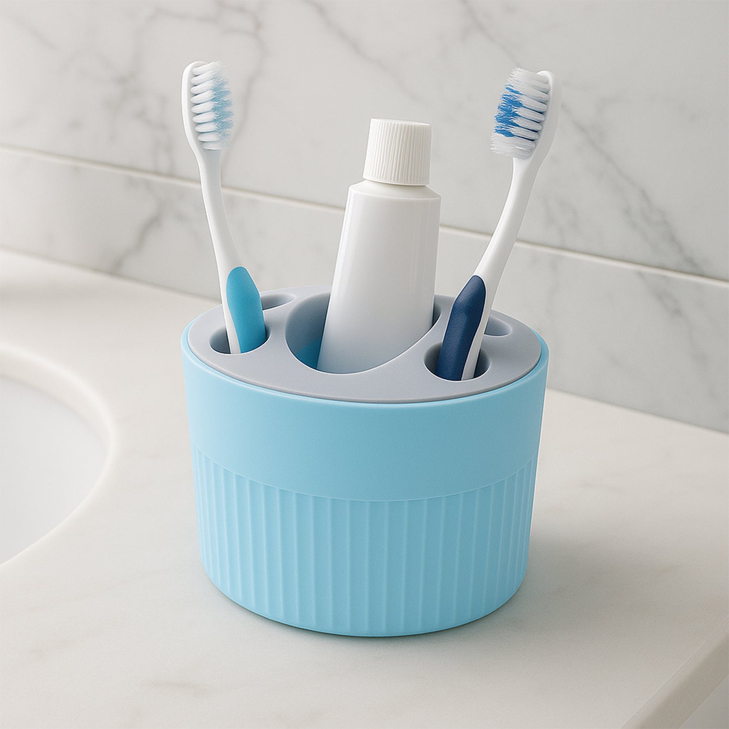 Multipurpose Bathroom Toothbrush And Utility Holder Stand With Multiple Slots (1 Pc)