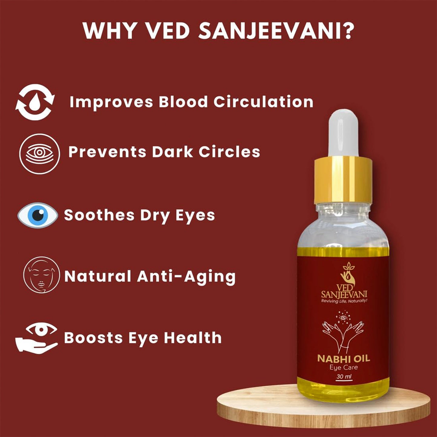Ved Sanjeevani 100 Organic Ayurvedic Nabhi Oil For Eye Care (30ml  1 Pc)