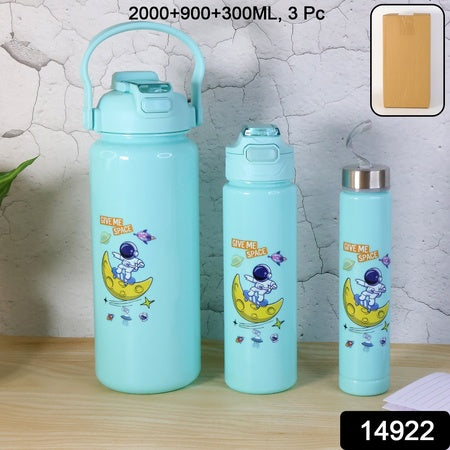 Premium Water Bottles 2000ml + 900ml + 300ml  - (Set)