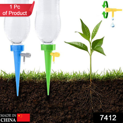 7412 Plant Watering Spikes Self Watering Spikes Water Dripper For Plants Adjustable Plant Watering Devices With Slow Release Control Valve Switch (1pc)