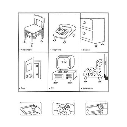 28 Pc Rubber Furniture Pads Self Sticking Non Slip Furniture Noise Insulation Pads