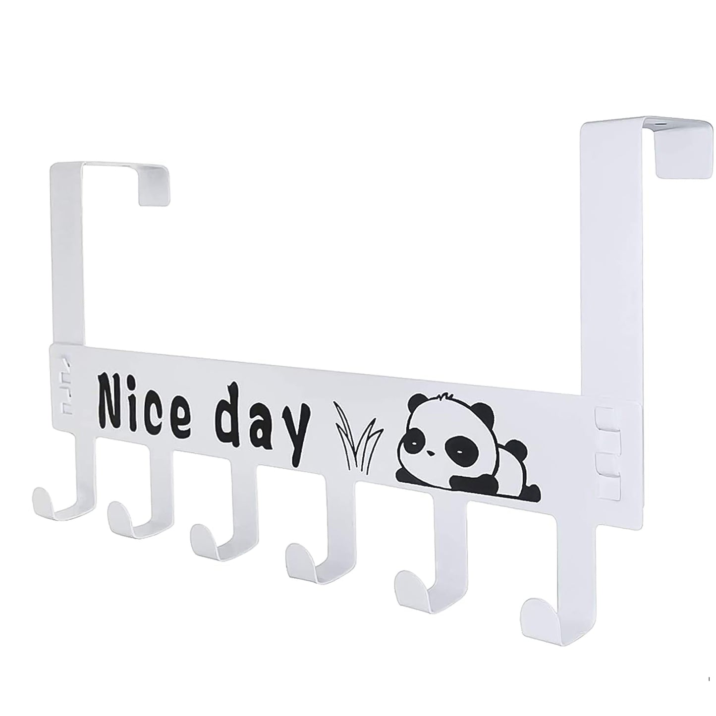 Heavy-duty Carbon Steel Door Hook Hanger Rack (2 Pc  6 Hook  White)