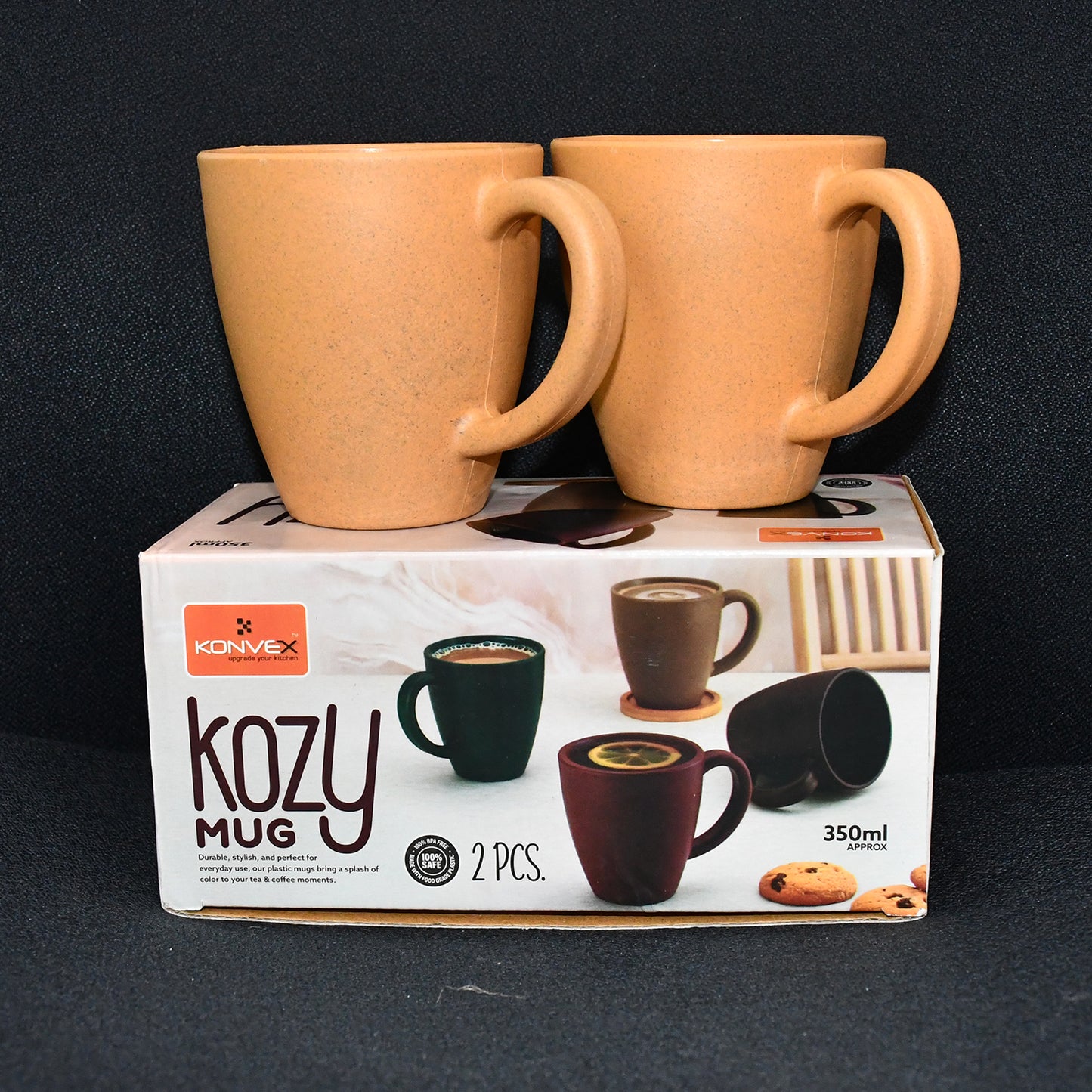 Konvex Premium Coffee And Tea Mugs (2 Pc  350ml)