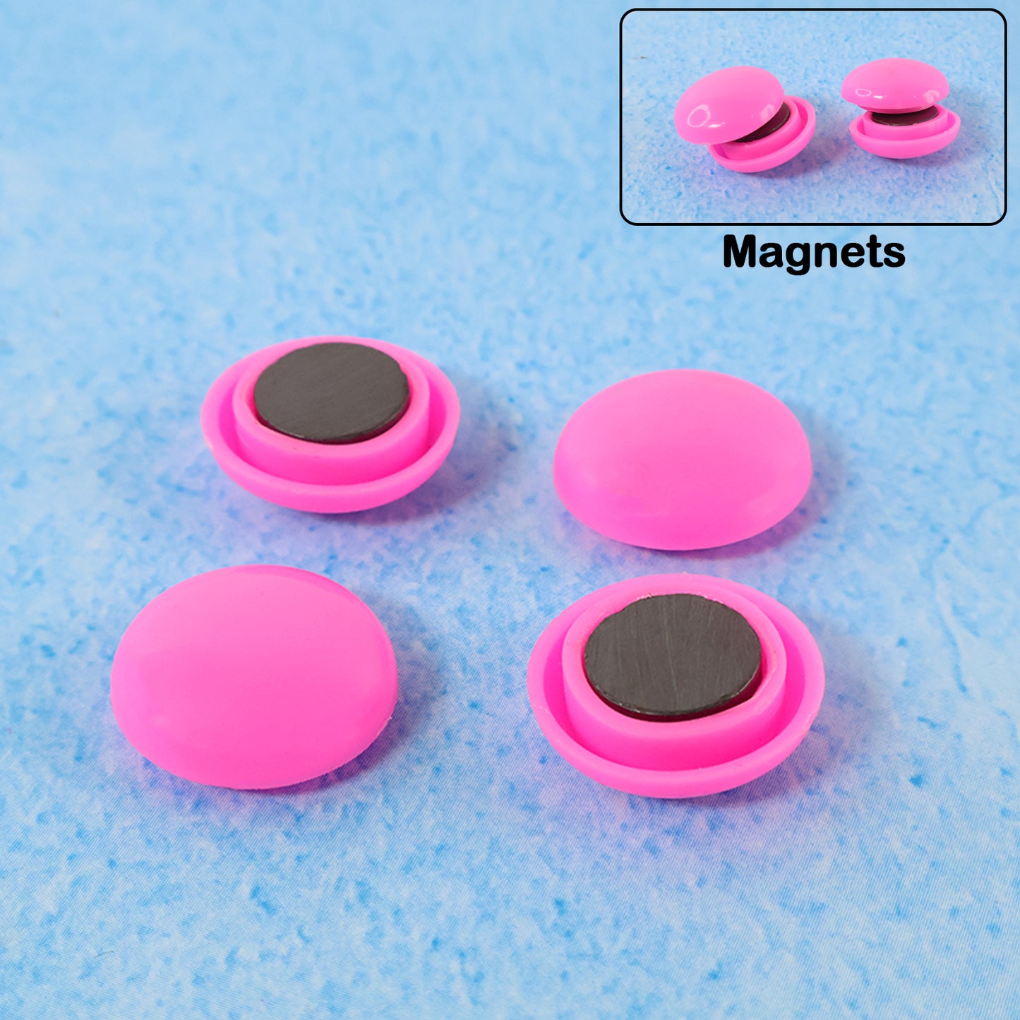 Round Fridge Magnets - (4 Pc  Set)