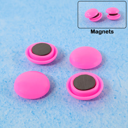 Round Fridge Magnets - (4 Pc  Set)