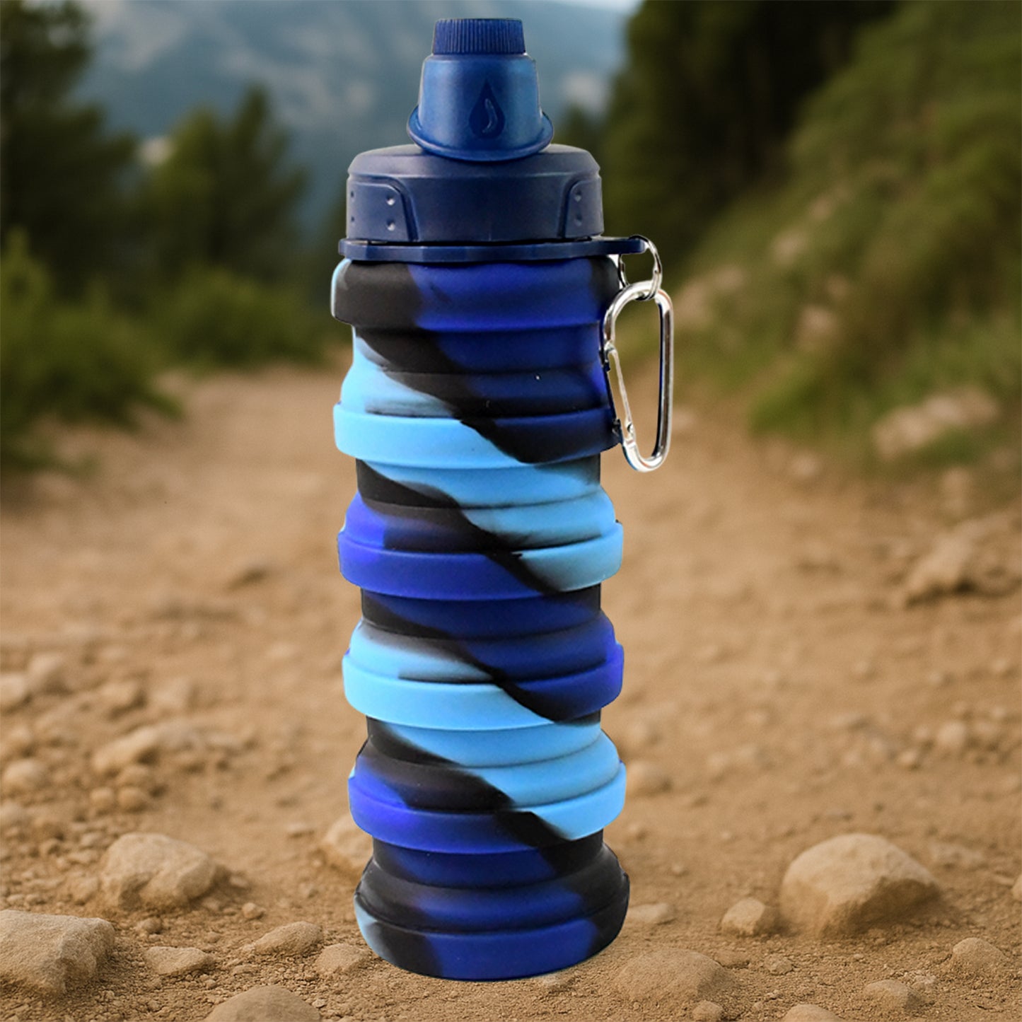 Silicone Foldable Water Bottle (1 Pc  24 Cm Foldable  500 Ml)