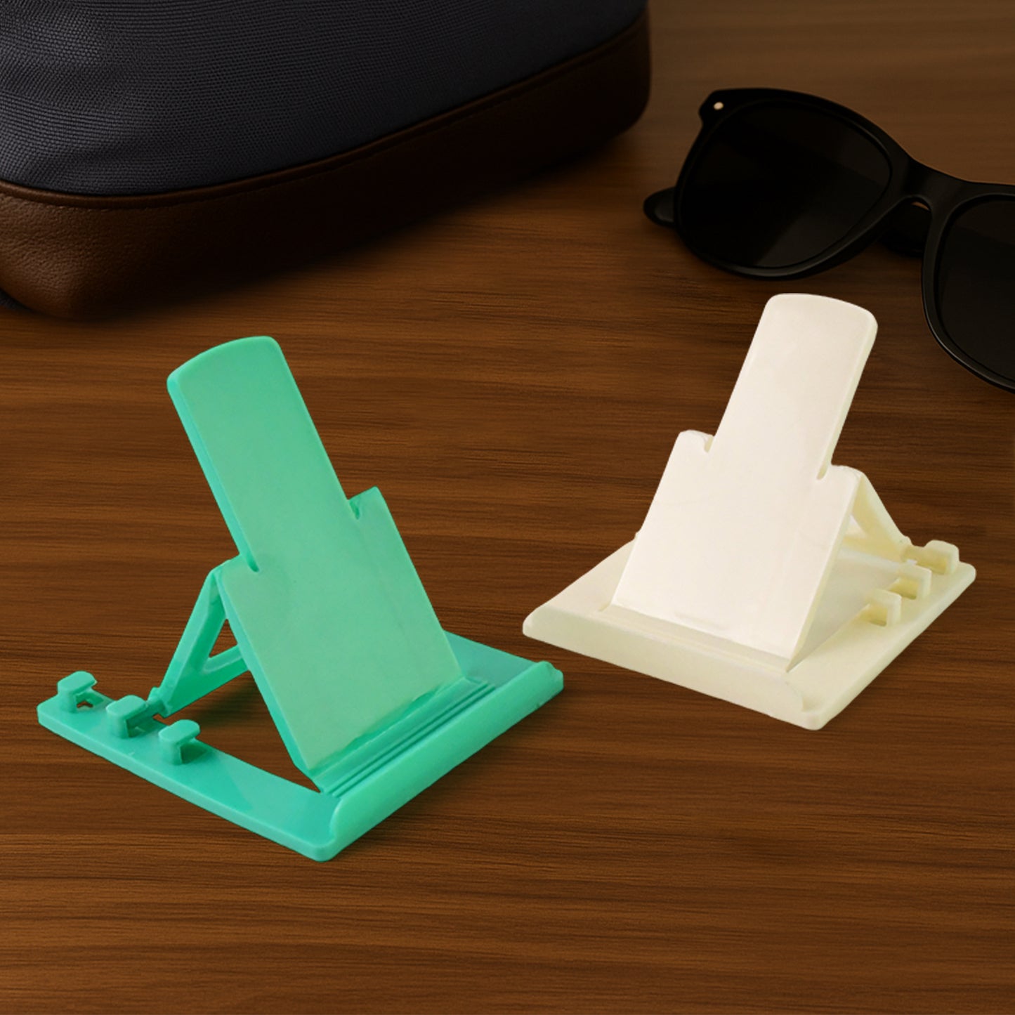Adjustable Foldable Plastic Mobile Phone Stand Holder (2 Pc)