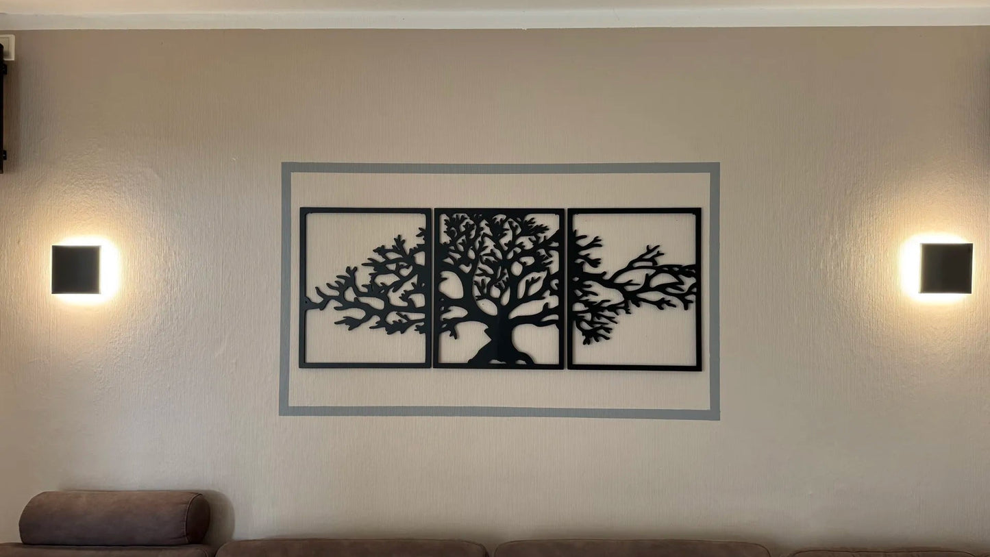 “Eternal Roots” – Split Tree of Life 3-Piece Wall Art