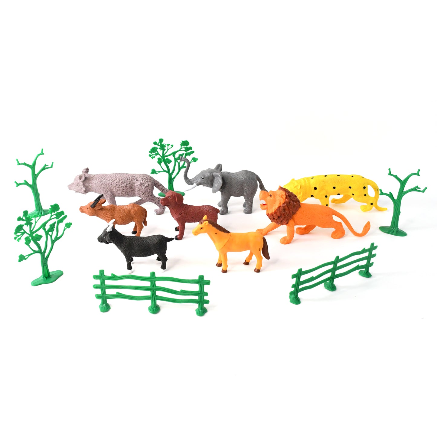 Animal Kingdom Plastic Toy Set For Kids (14 Pc)