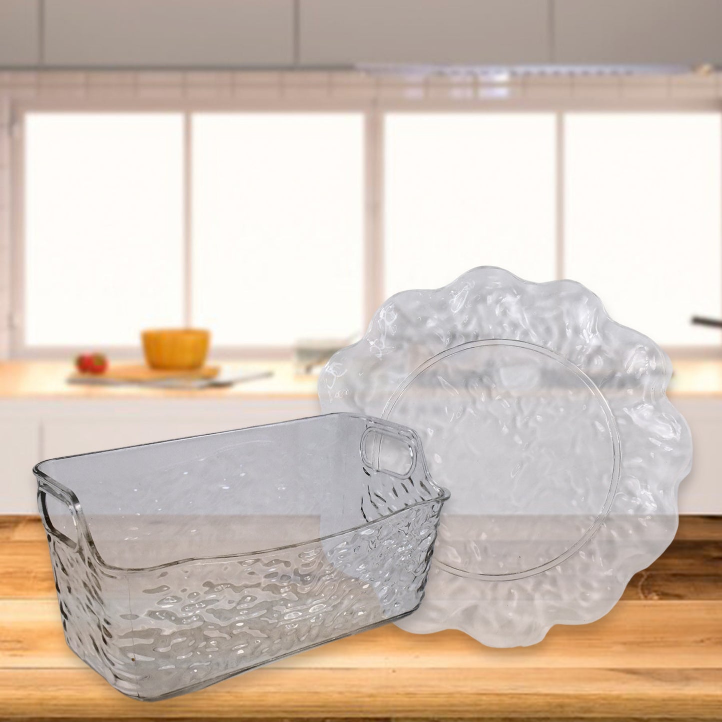 9 In 1 Plastic Bowl With Serving Tray  Plates Set