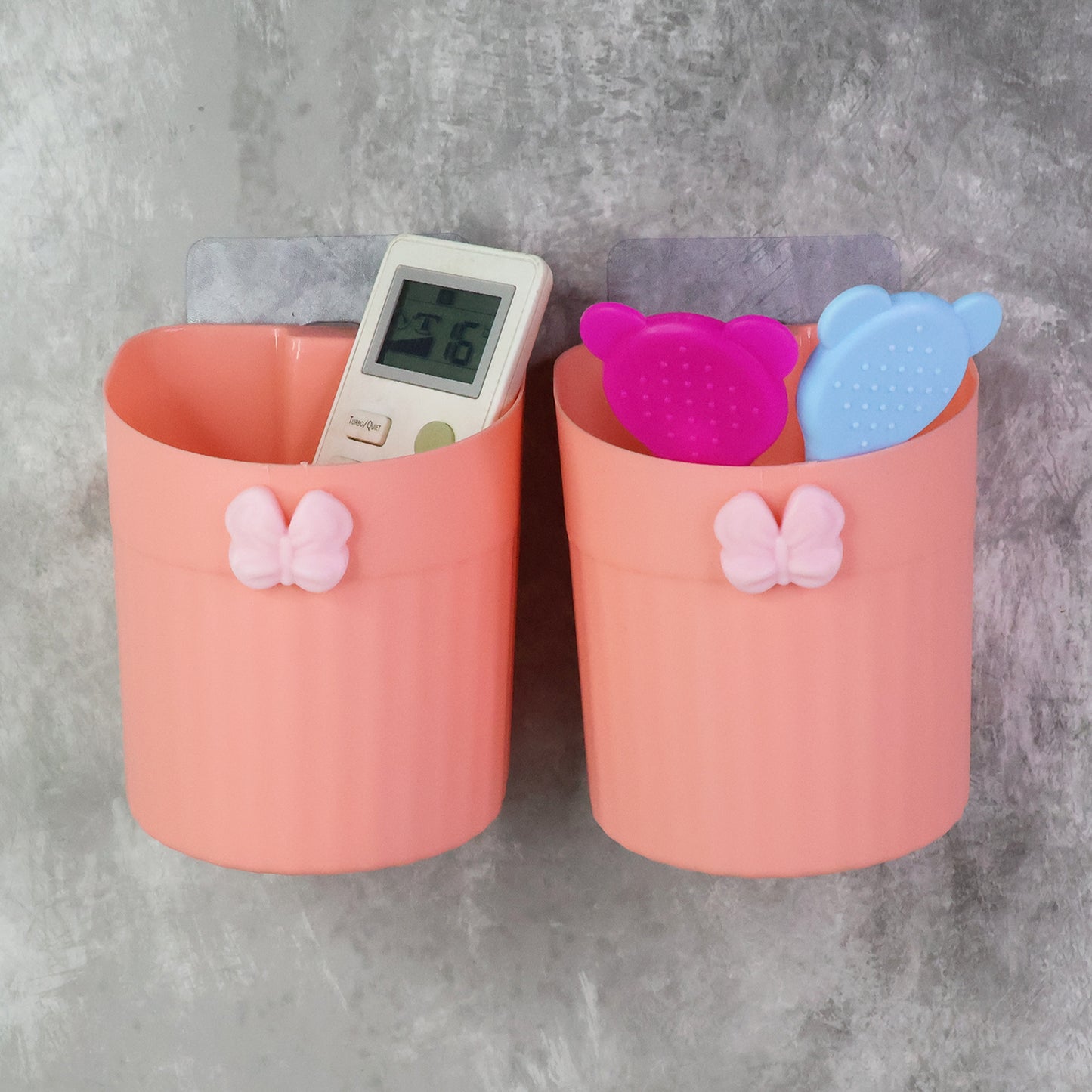 Premium Wall-mounted Toothbrush Holder With Butterfly Design (2 Pc)