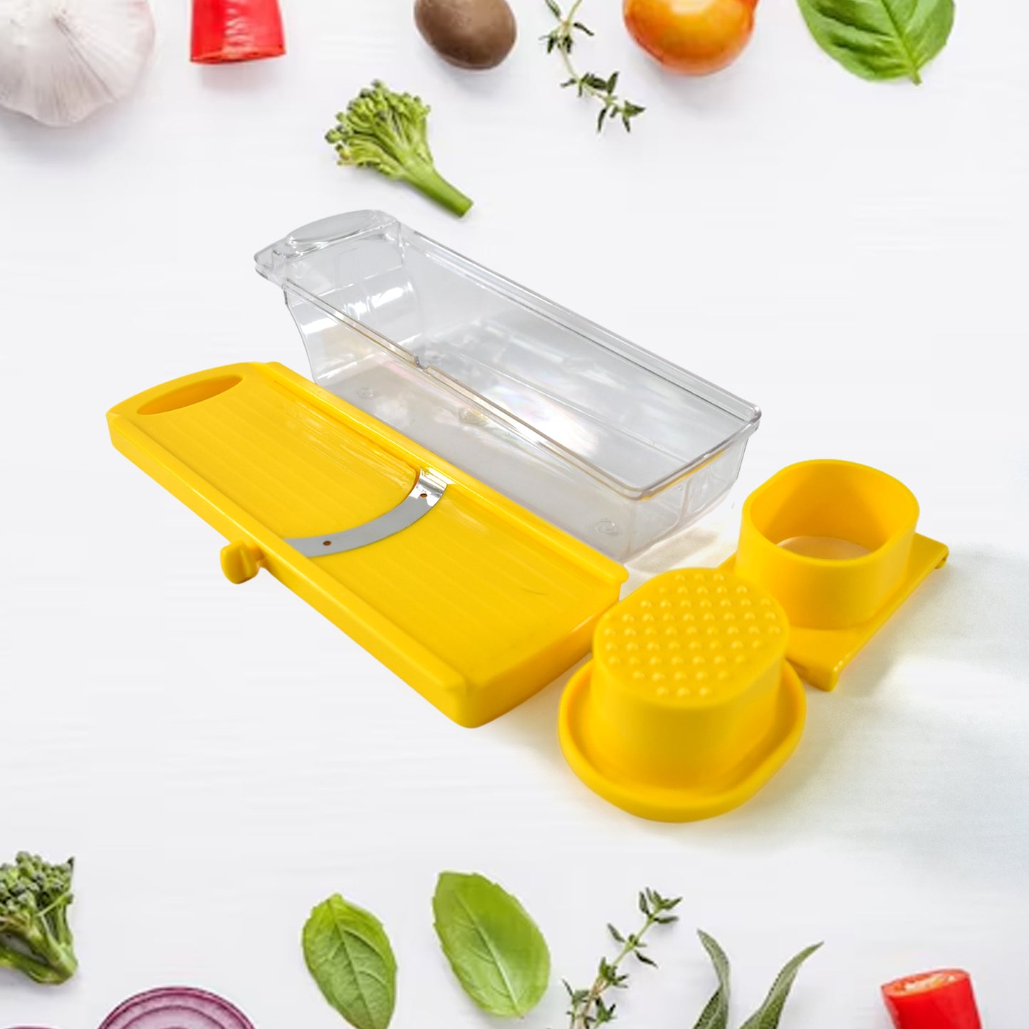 Big Multipurpose Vegetable And Fruit Slicer (Yellow  1 Pc)