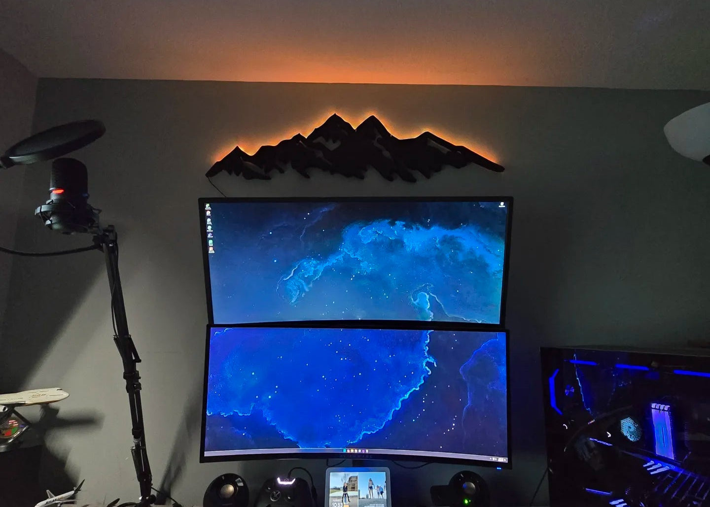 "Luminous Peaks" – LED Backlit Mountain Wall Art