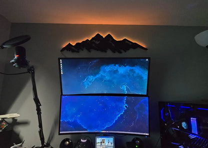 "Luminous Peaks" – LED Backlit Mountain Wall Art