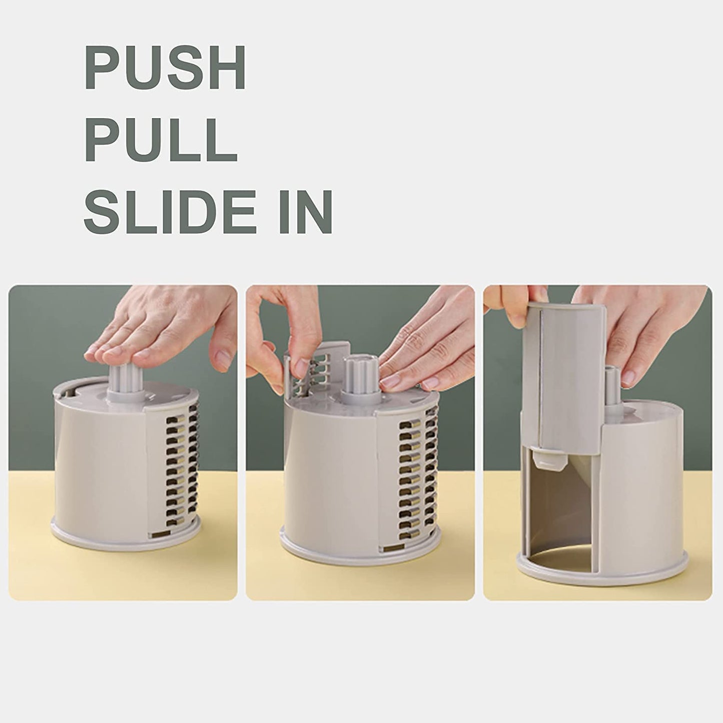 2132 Vegetable Shredder Round Mandolin Slicer Grater Shredder Salad Maker - Large Feed Port - Suction Base - Cutter For Vegetable Fruit Cookie.