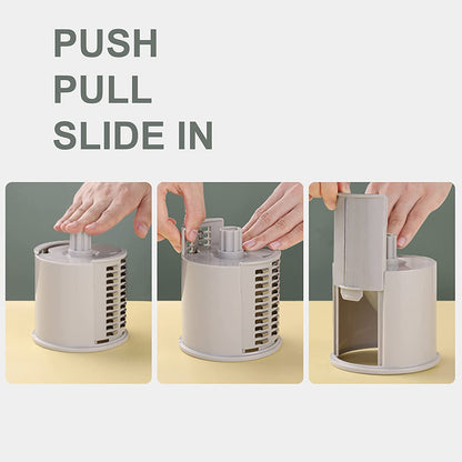 2132 Vegetable Shredder Round Mandolin Slicer Grater Shredder Salad Maker - Large Feed Port - Suction Base - Cutter For Vegetable Fruit Cookie.