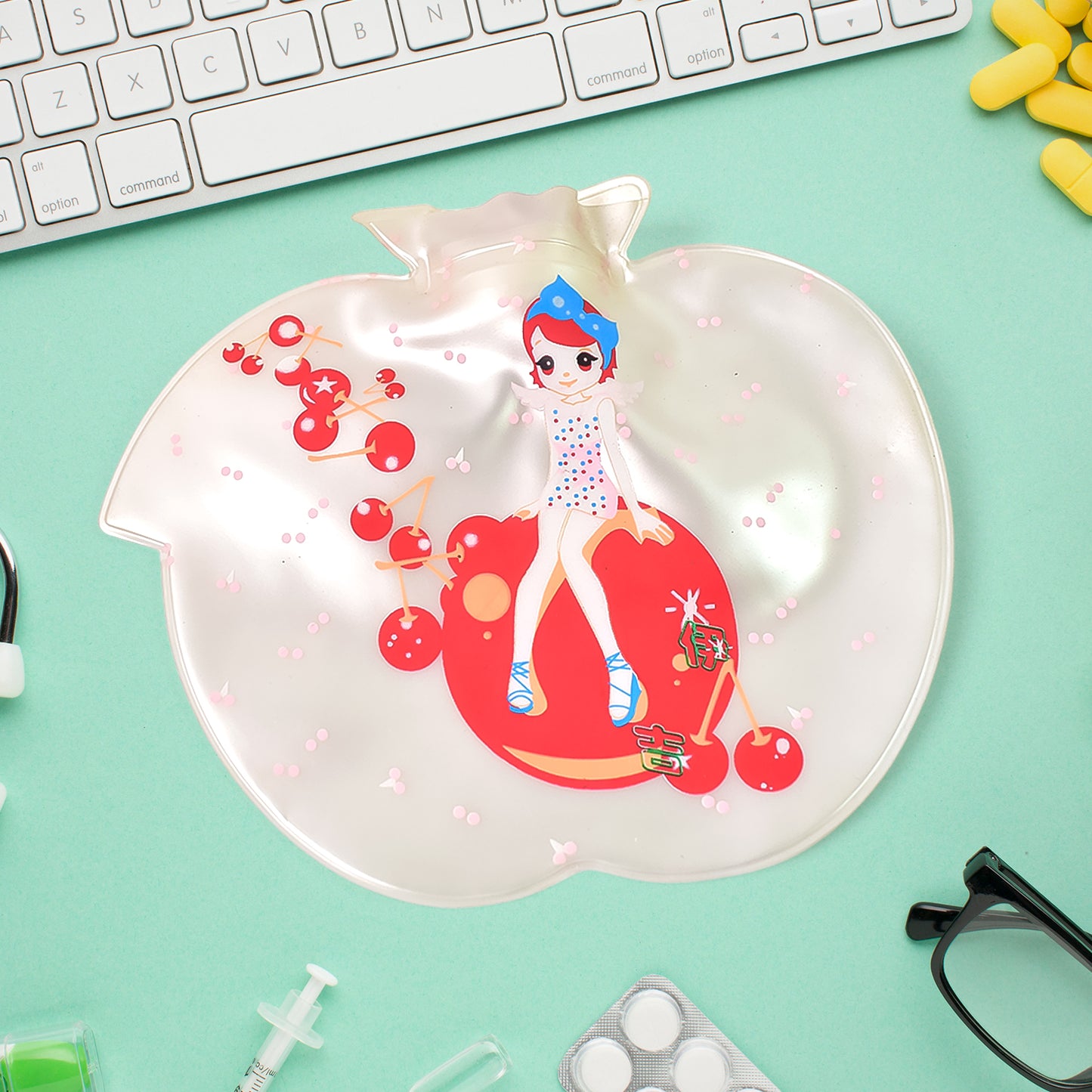 7235 Apple Hot Water Bottle Bag For Pain Relief