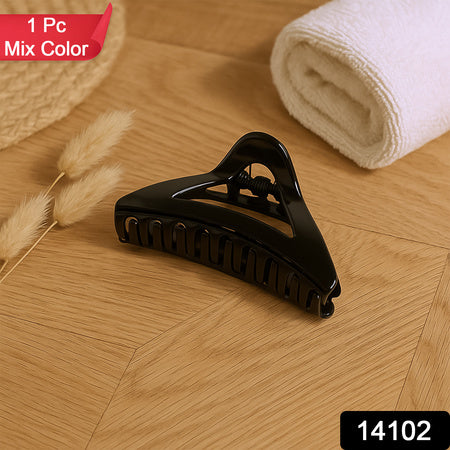 Triangle Shape Mix Color Plastic Hair Claw Clip  1 Pc Durable Grip For Women And Girls