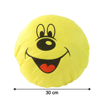 Cute Round Smiley Face Soft Pillow Cushion (30 X 30 Cm  1 Pc)