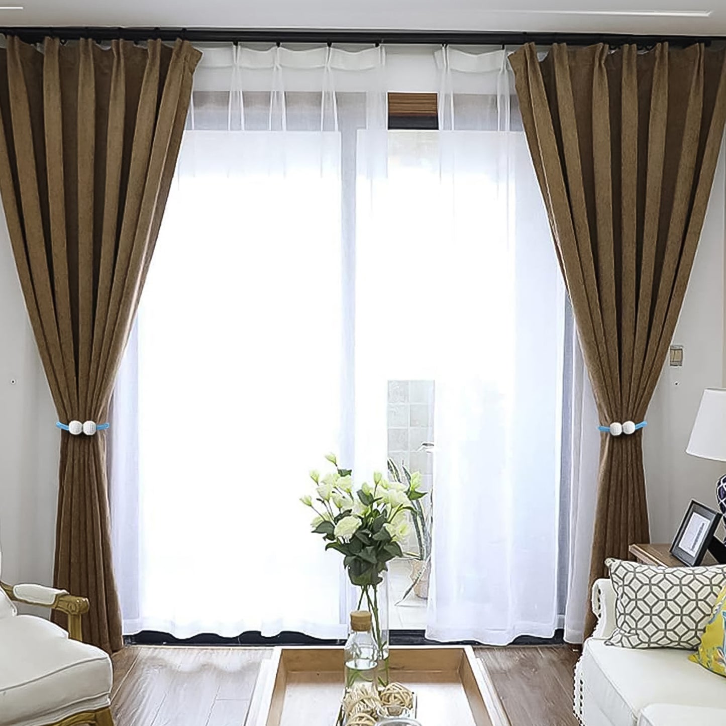 Polyester And Magnet Curtain (2 Pc)